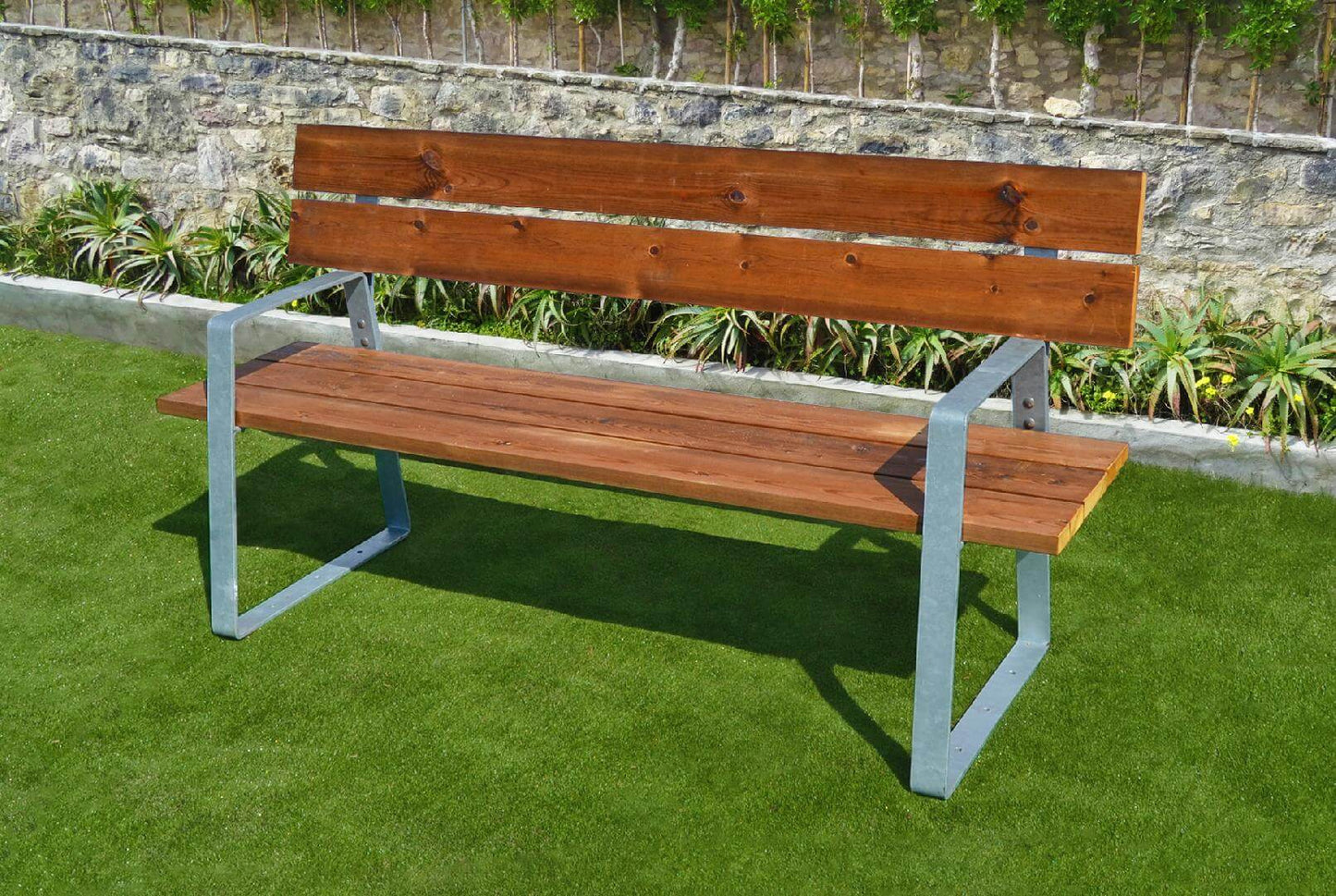 Banco C/ Costas - Braços Metálicos