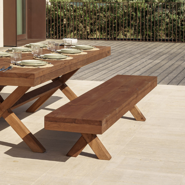 Banco SudExpress patas en X 2,00 M (blanco)